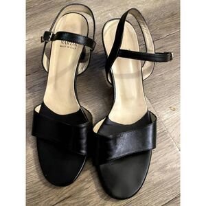 Varda Black Strappy Slingback Chunky Heel - 9.5